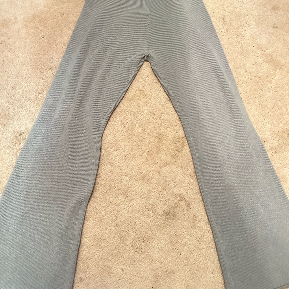 Gray/Light Blue Ribbed Pants